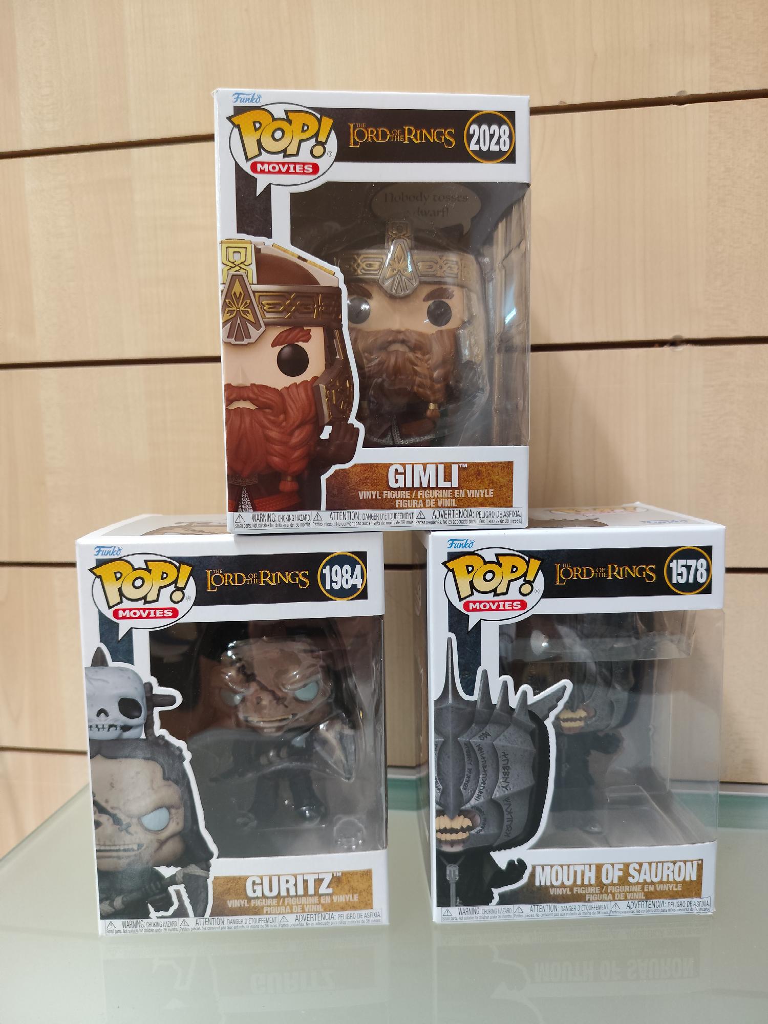 Promo Funko Pop - Lord of the Rings Gimli + Mouth of Sauron + Guritz