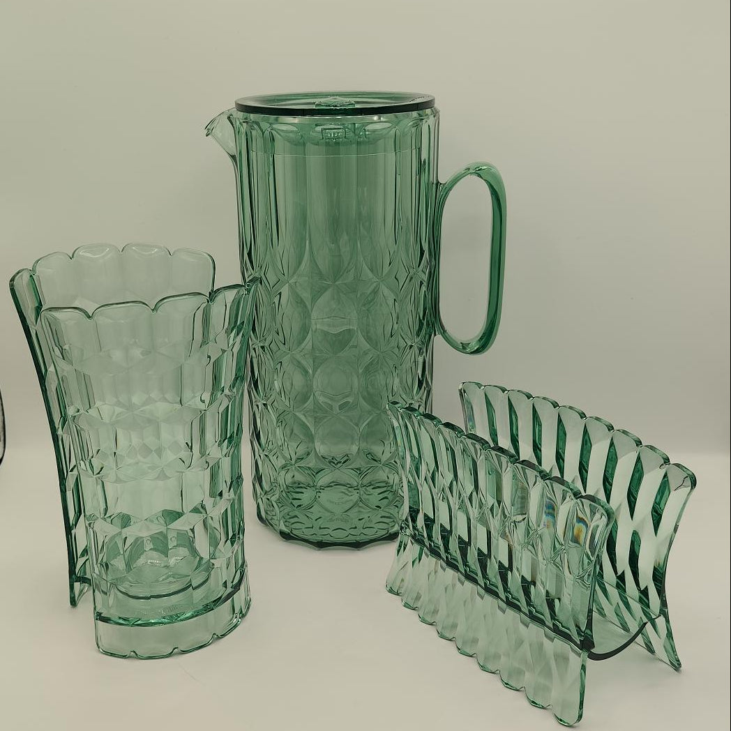 Bundle Guzzini Vanity Aria – Set Caraffa, Portabicchieri e Portatovaglioli Verde Matcha