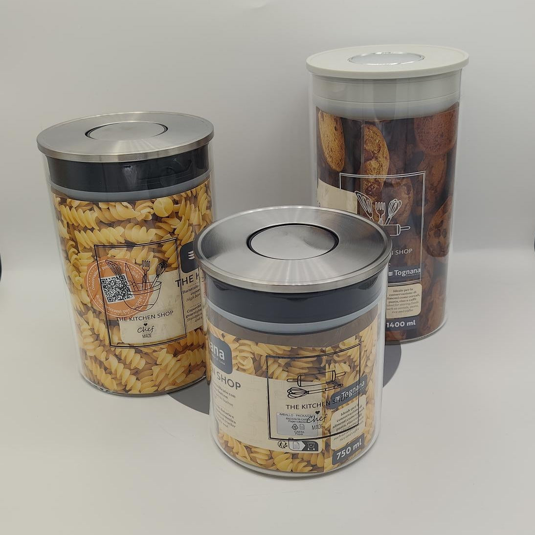 Bundle 3 Barattoli Ermetici Tognana The Kitchen Shop – 750 ml + 1150 ml + 1400 ml