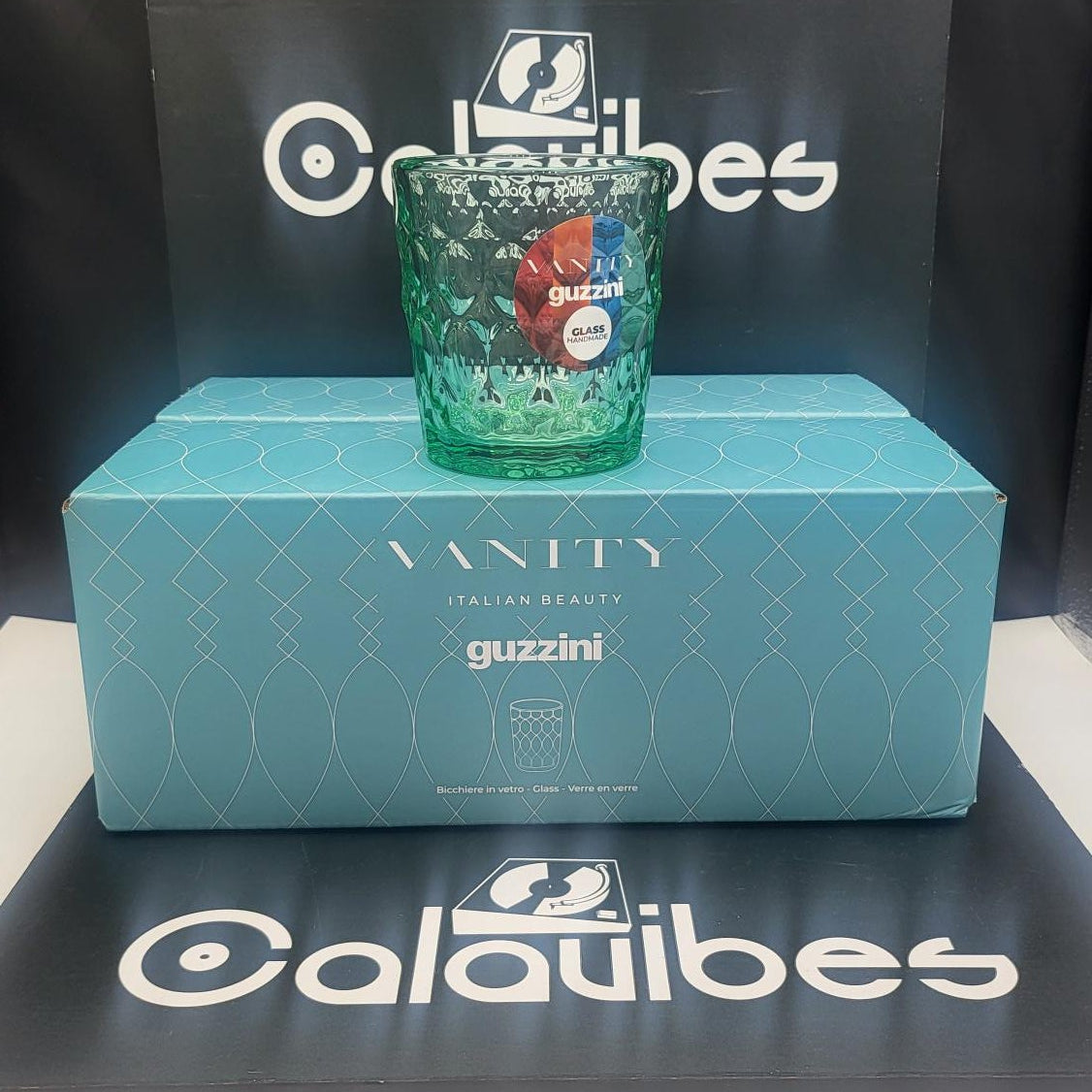 Guzzini - Vanity Set 6 Bicchieri in Vetro Verde Matcha