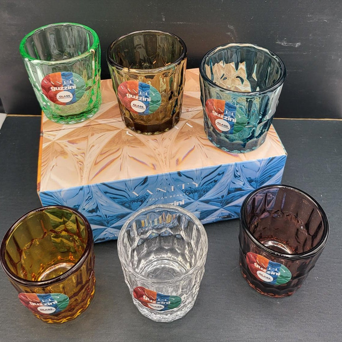 Guzzini - Vanity Set 6 Bicchierini in Vetro Multicolor