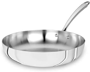 Pentole Agnelli Padella Svasata Alta Alu-Inox per induzione 1907 con Manico Tubolare Inox, diam. 24cm