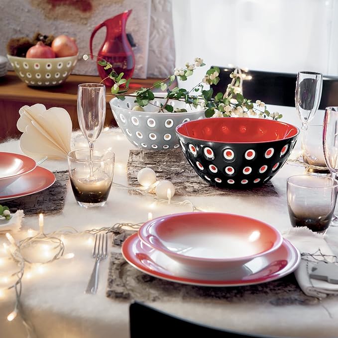 Guzzini - Murrine Contenitore 25 cm Nero/Bianco/Rosso