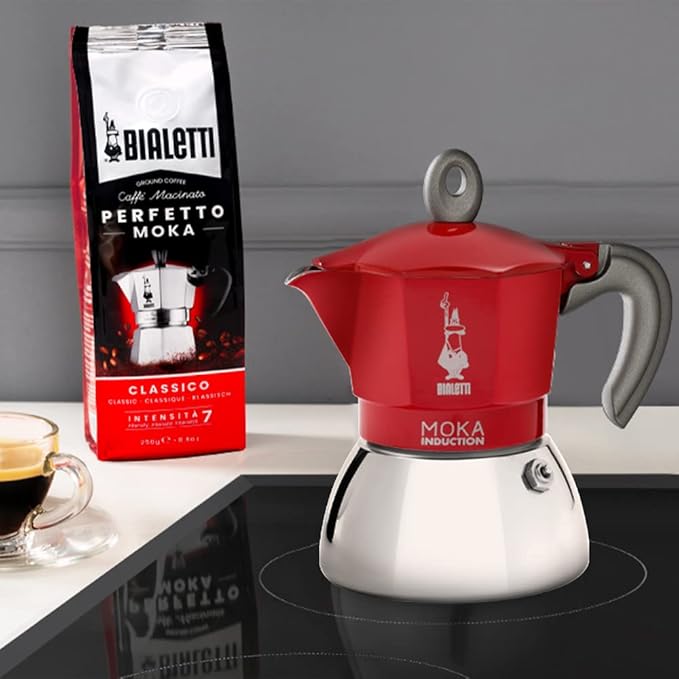Bialetti - Moka Induction 2 Tazze Rosso