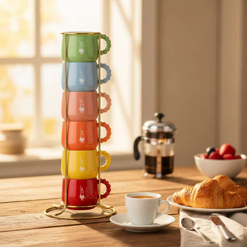 Bialetti - SEt Tazzine Impilabili Multicolor