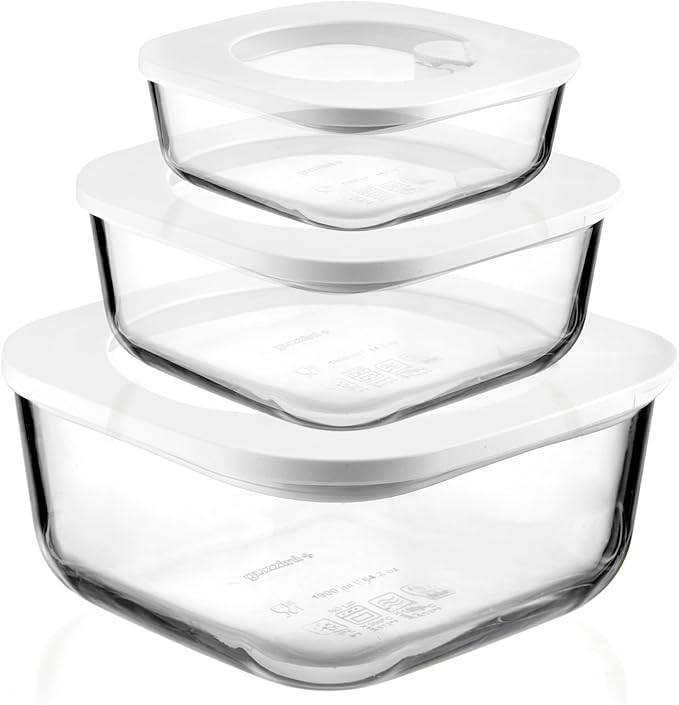 Guzzini - Set 3 Contenitori Ermetici in Vetro
