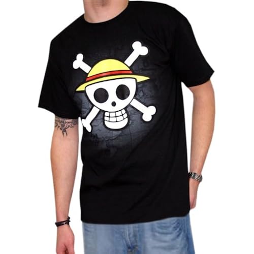ABYstyle - ONE PIECE - Tshirt - "Cranio con mappa" - Uomo - Nero (S)