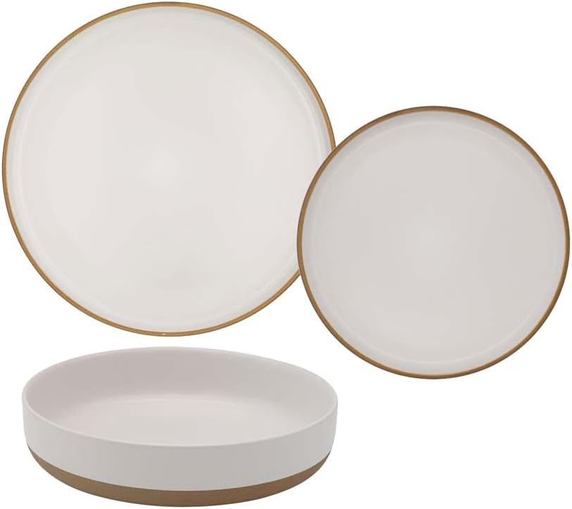 WD Lifestyle - Set 18 Piatti Bicolore Bianco