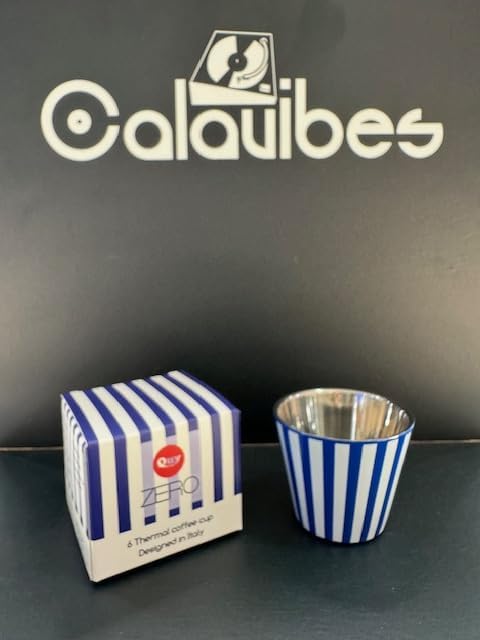 Quy Cup - Tazzina Termica Acciaio Inossidabile a Righe Blu