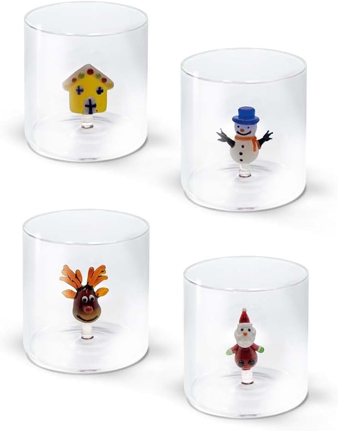 Wd Lifestyle - Set 4 Bicchieri in Vetro Borosilicato Natale WD566NAT4