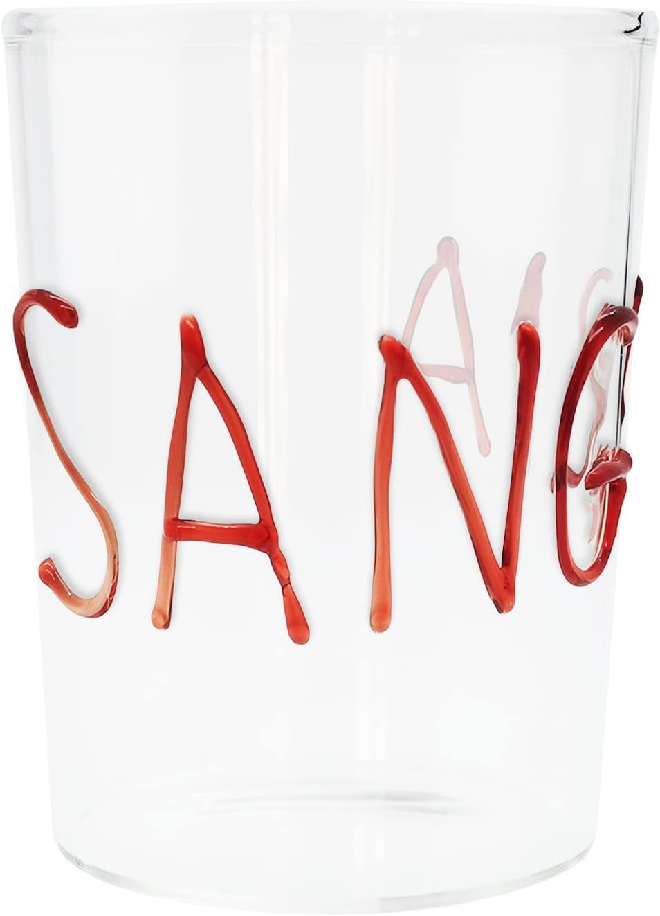 Vetro borosilicato con lettere in filo di vetro colorato e posato a mano. Capacità: 500 ml