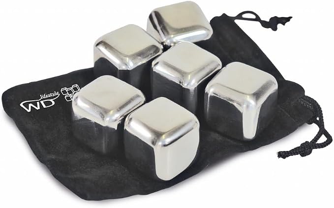 Wd Lifestyle - Set Di 6 Cubetti Raffredda Drink in Acciaio