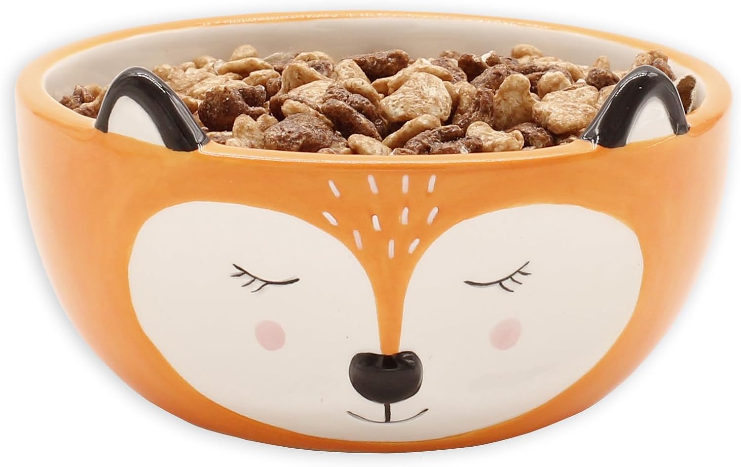 Winkee - Ciotola per cereali volpe Simpatica ciotola in ceramica Ciotola con un simpatico look da volpe Regali per compleanni, Natale e San Valentino