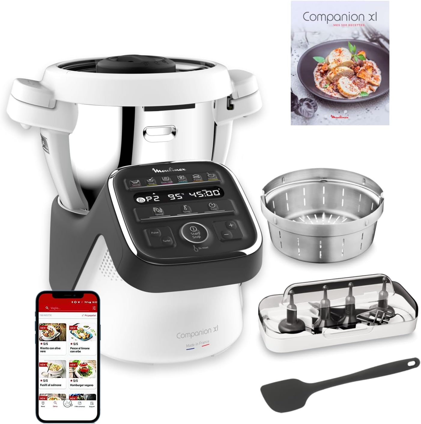 Moulinex - Robot da cucina, Modello: Companion, Misura: XL Companion XL, nero grigio ardesia