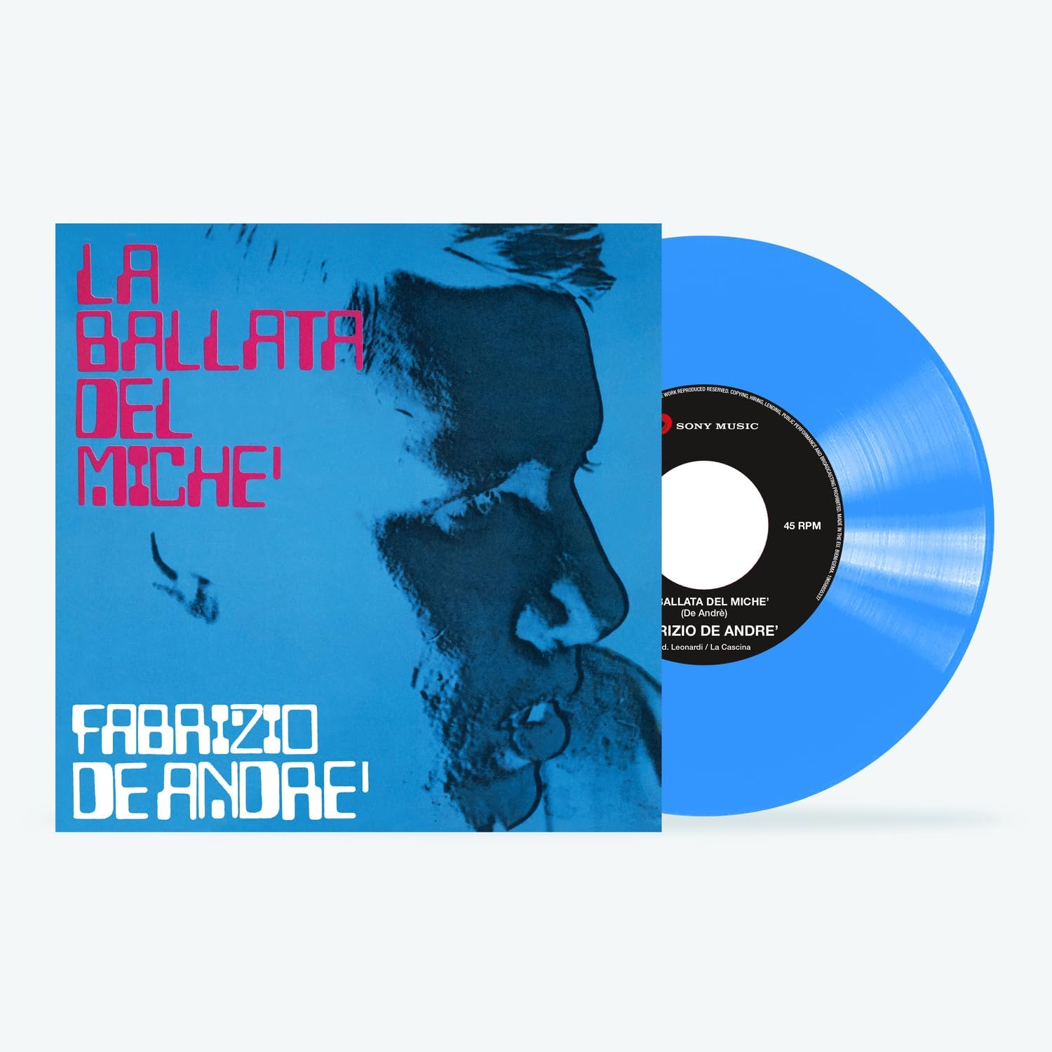 Fabrizio De Andre'-  La Ballata Del Miché/La guerra di Piero - 7" azzurro Lp