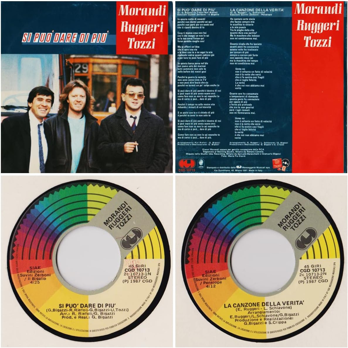 Si puo' dare di piu' (I, # 1 San Remo 1987) / Vinyl single [Vinyl-Single 7''] [Vinile] Gianni Morandi/Ruggeri/Tozzi