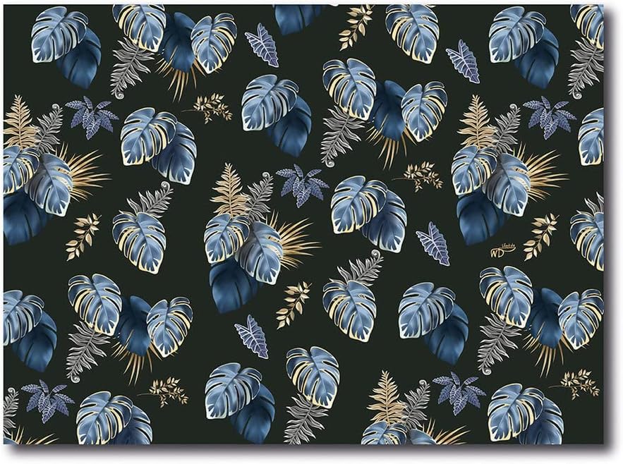 TOVAGLIETTA AMERICANA FOGLIE BLU 45X30CM