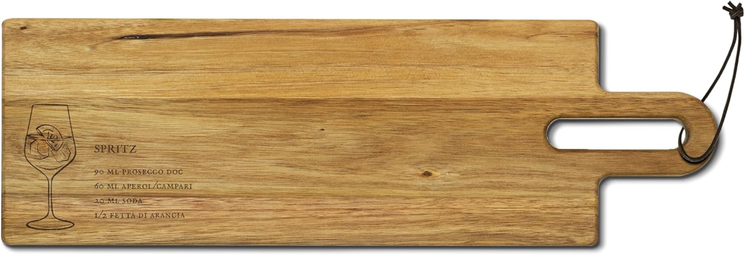 Tavola in Acacia Motivo: Spritz Dimensioni 50 x 13 cm