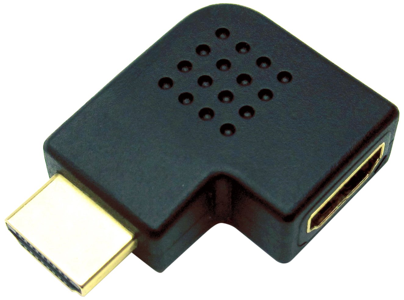 G&BL 6341 Adattatore HDMI A Femmina - HDMI A Maschio Piatto ad Angolo, Nero