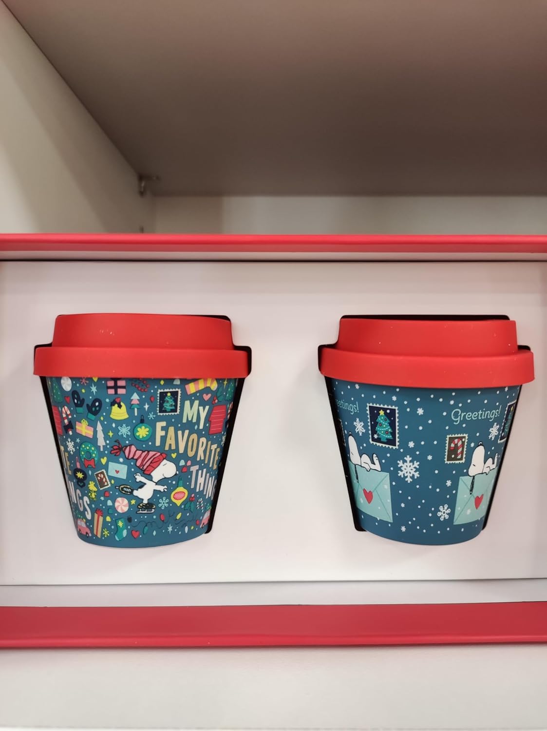 Quy Cup - Set 2 Tazzine Espresso Natale con Tappo Rosso