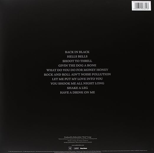 Ac/Dc - Back in Black Lp