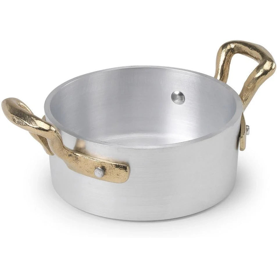Agnelli - Linea 1932 Casseruolino Basso a Servire con 2 Maniglie - Alluminio - H 4,5 cm, ø 10 cm - ALMA10610