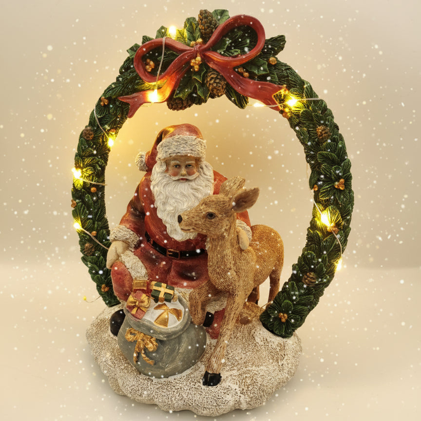 Henriette - Babbo Natale Ghirlanda C/Luci