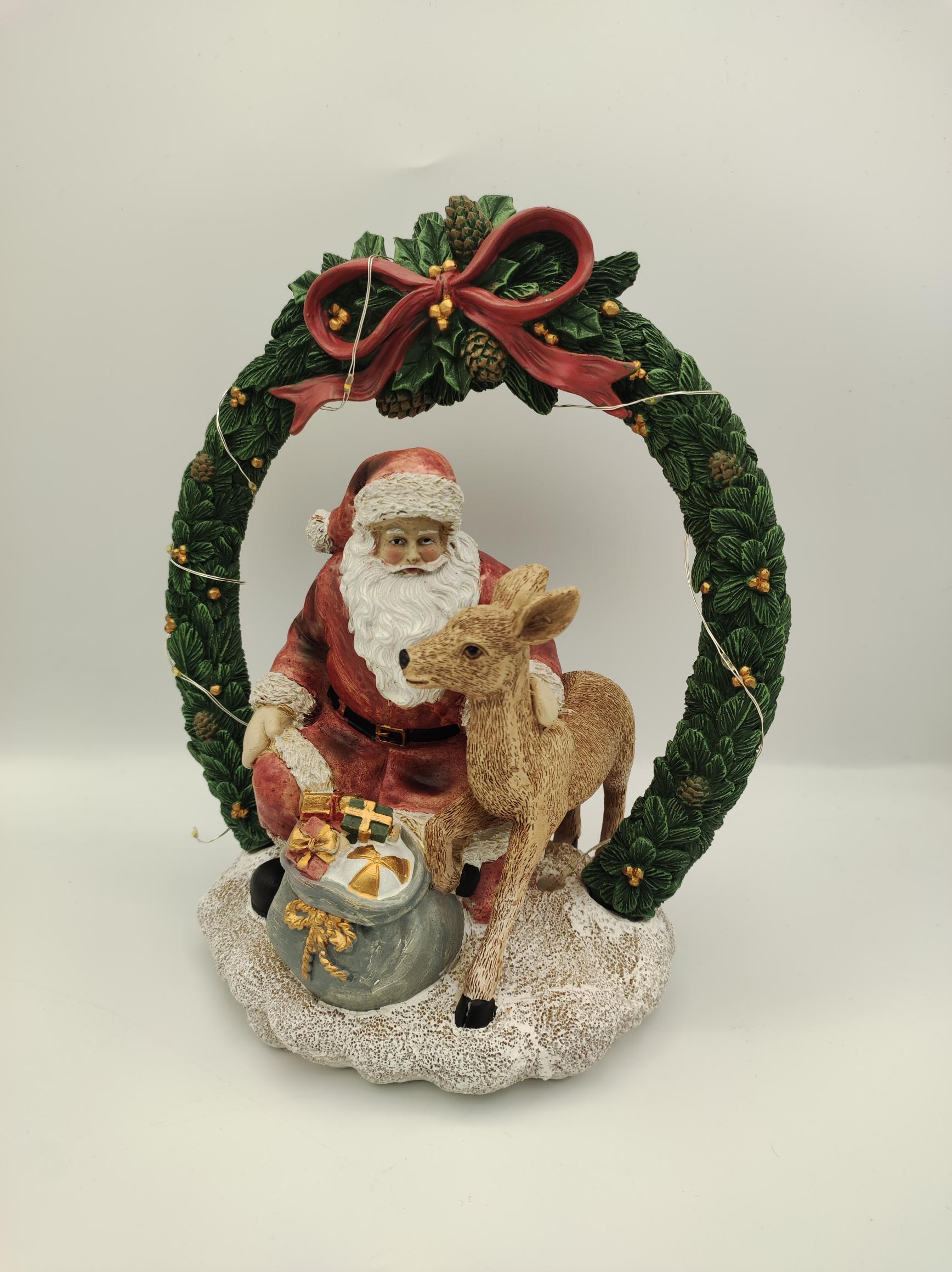 Henriette - Babbo Natale Ghirlanda C/Luci