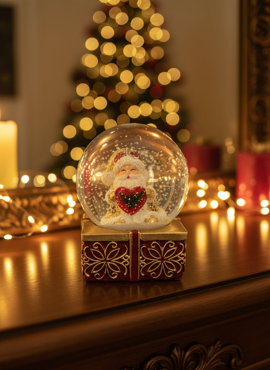 Henriette - Globo Babbo Natale C/Cuore Carillon - D18872