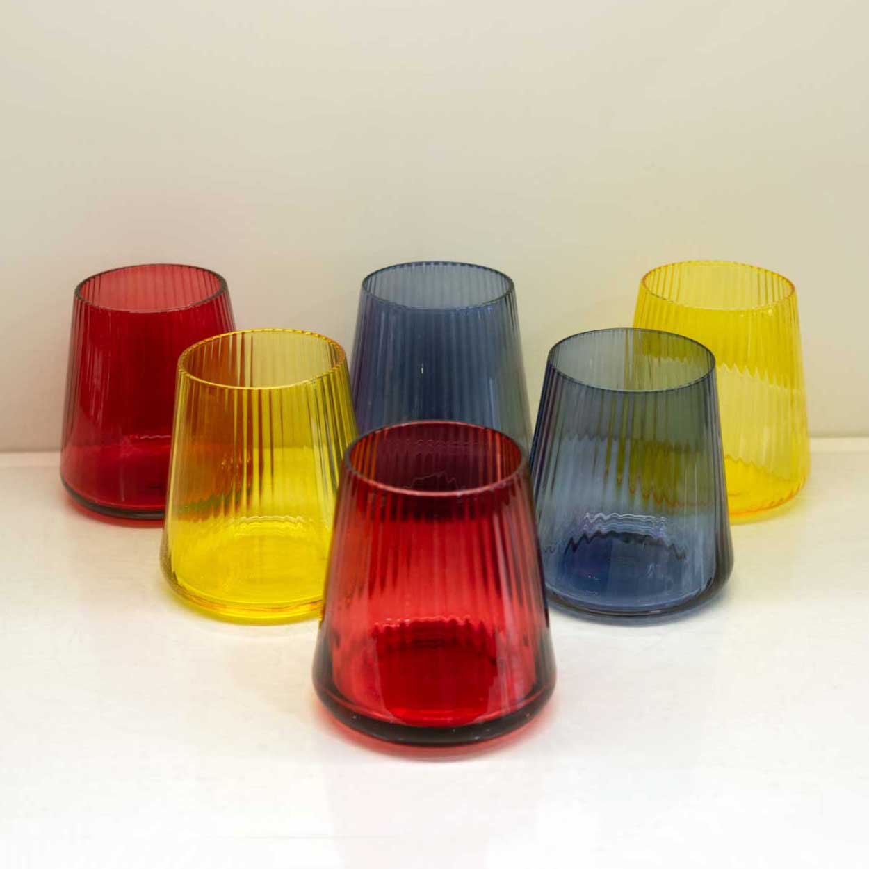 Evviva - Set 6 Bicchieri Multicolor in Vetro