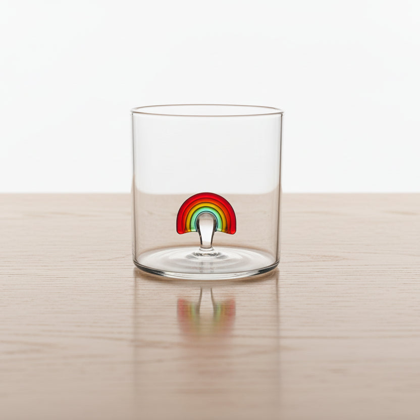 WD Lifestyle - Bicchiere in Vetro Borosilicato Arcobaleno