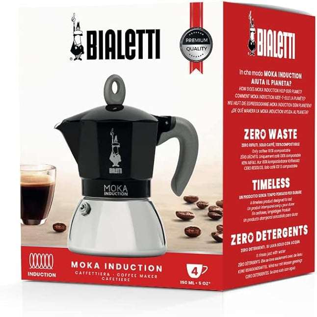 Bialetti - Moka Induction 4 Tazze Nero