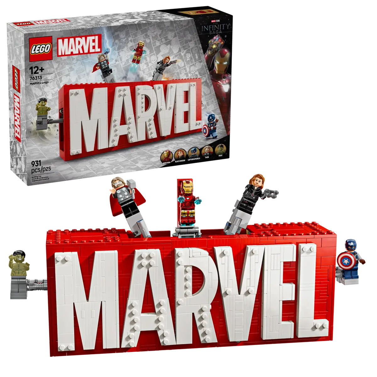 LEGO – Logo e Minifigure MARVEL 76313 con Supereroi – 5702017817866