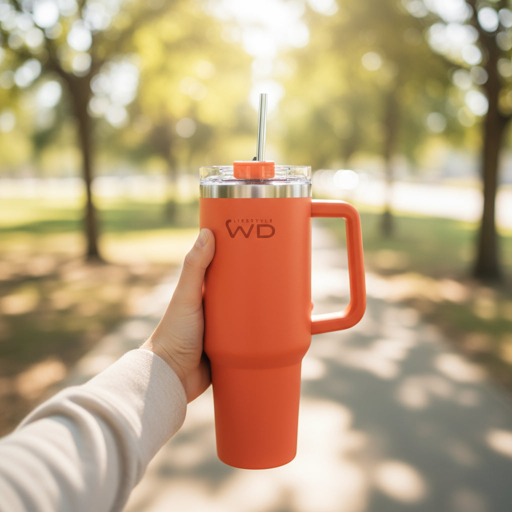 WD Lifestyle - Mug Gigante in Acciaio Inox Arancione