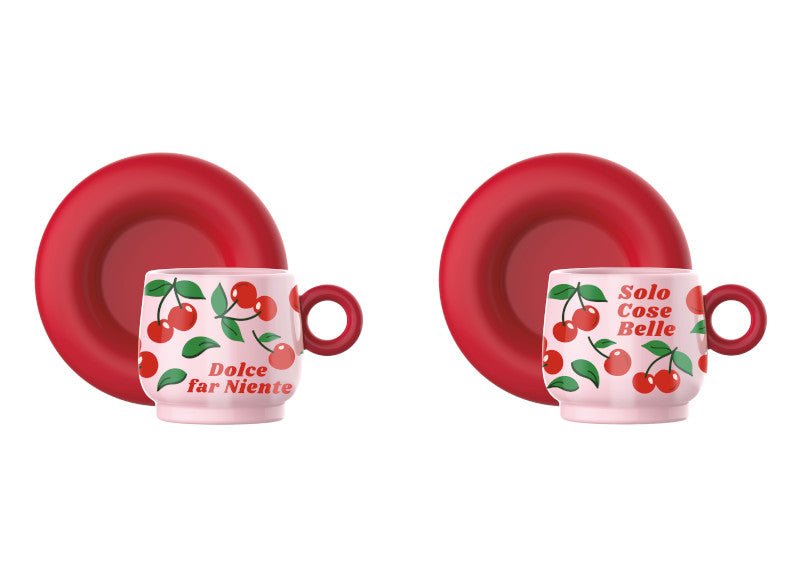 Bialetti - Set 2 Tazzine con Piattino Ciliegie