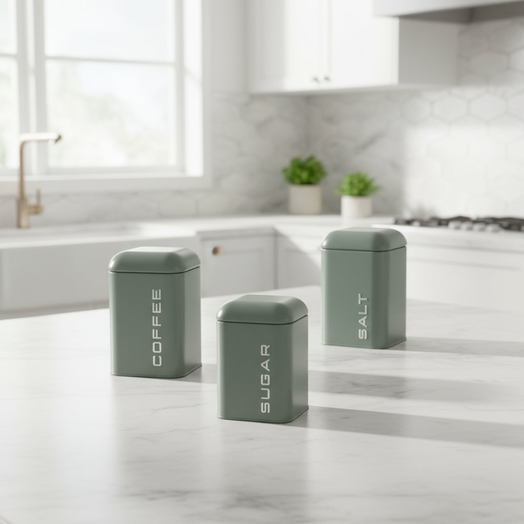 Evviva - Set 3 Barattoli Ermetici Verde