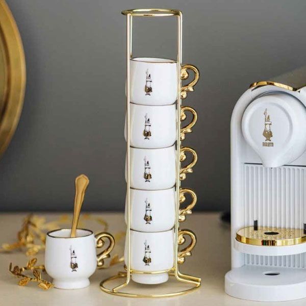 Bialetti - Linea Pure Gold Set 6 Tazzine Impilabili