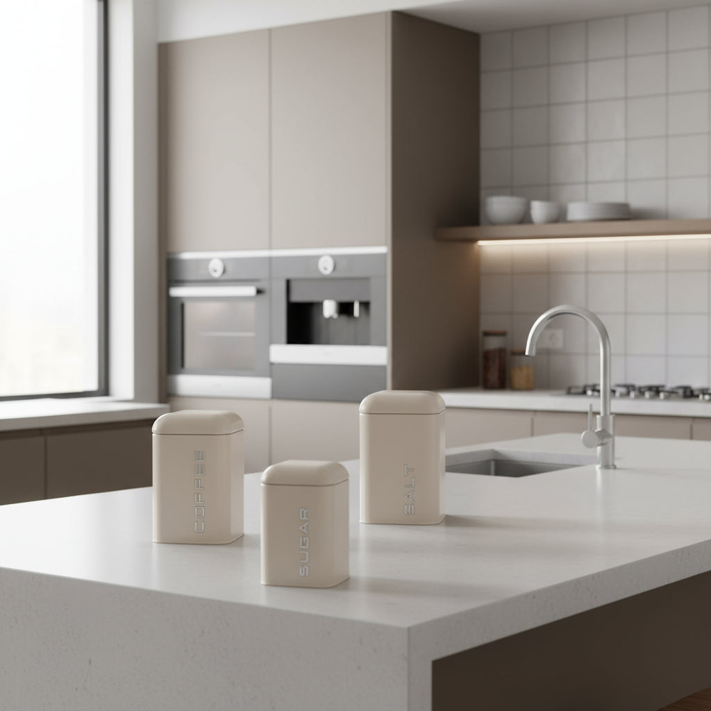 Evviva - Set 3 Barattoli ermetici Avorio