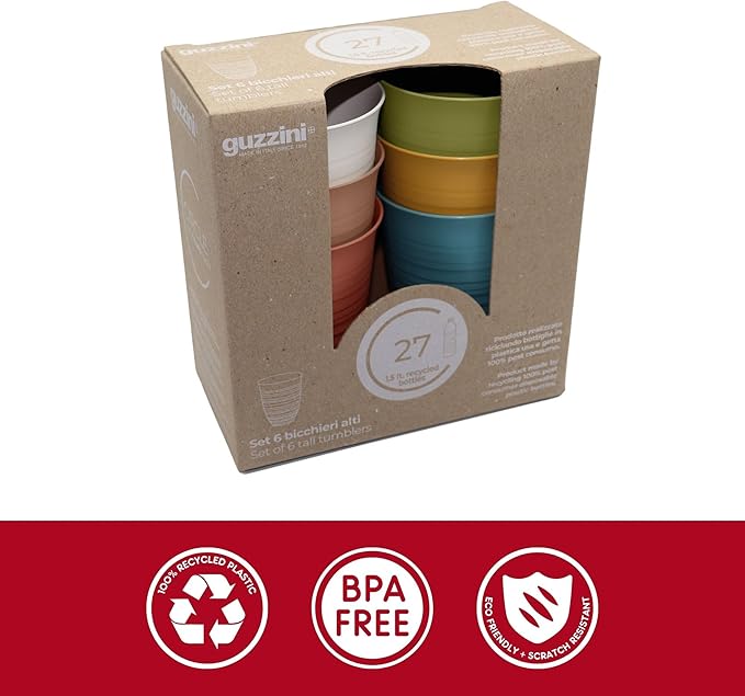 Guzzini - Tierra Set 6 Bicchieri Alti Multicolor