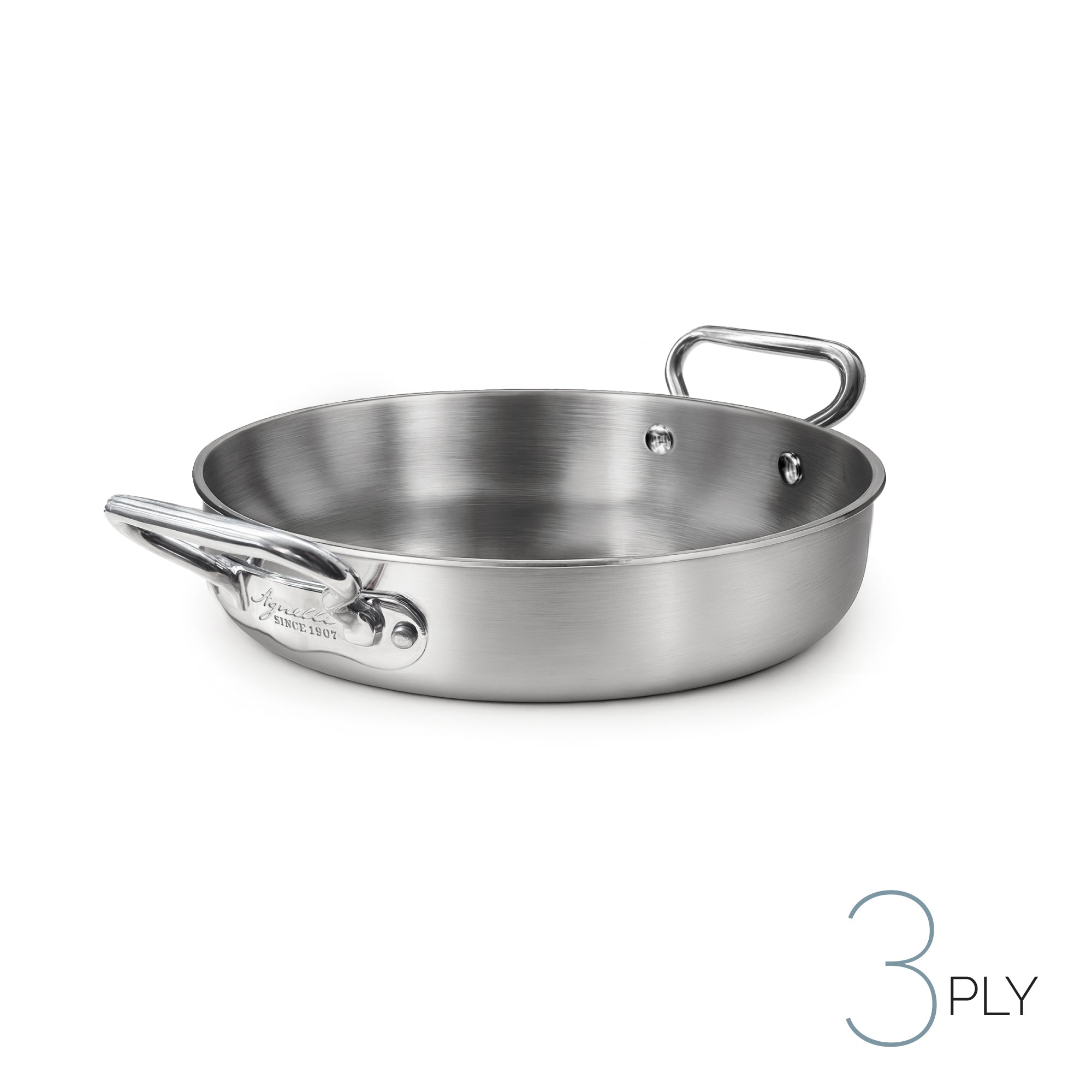 Agnelli - Tegame Alu-inox 3ply Lucido Doppia Maniglia ALUM11028