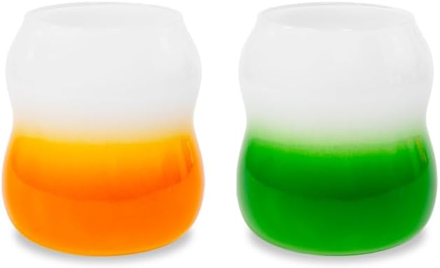 Wd Lifestyle - Set 2 Bicchieri in Vetro BOrosilicato Arancio/Verde WD896A