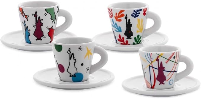 Bialetti - Set 4 Tazzine con Piattino Arte