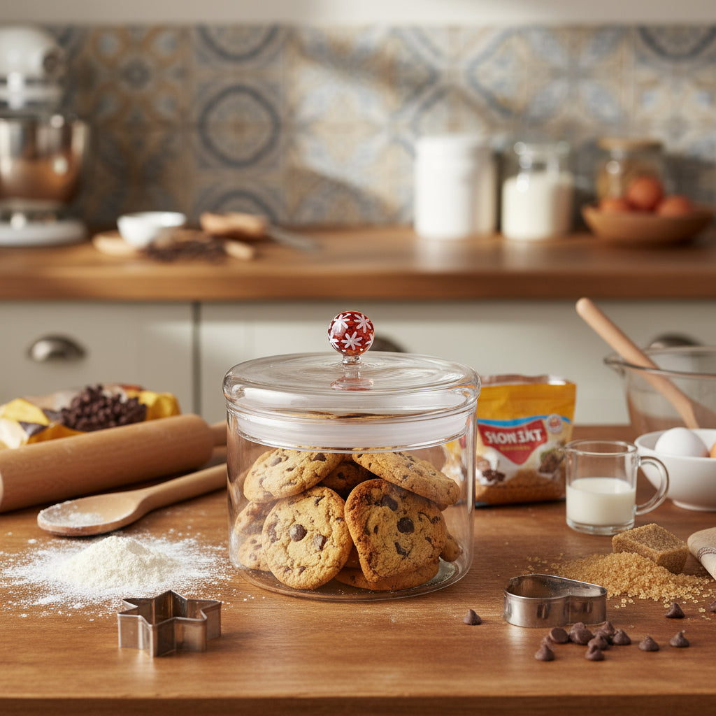 WD Lifestyle - Barattolo per Biscotti  con Coperchio Decorato