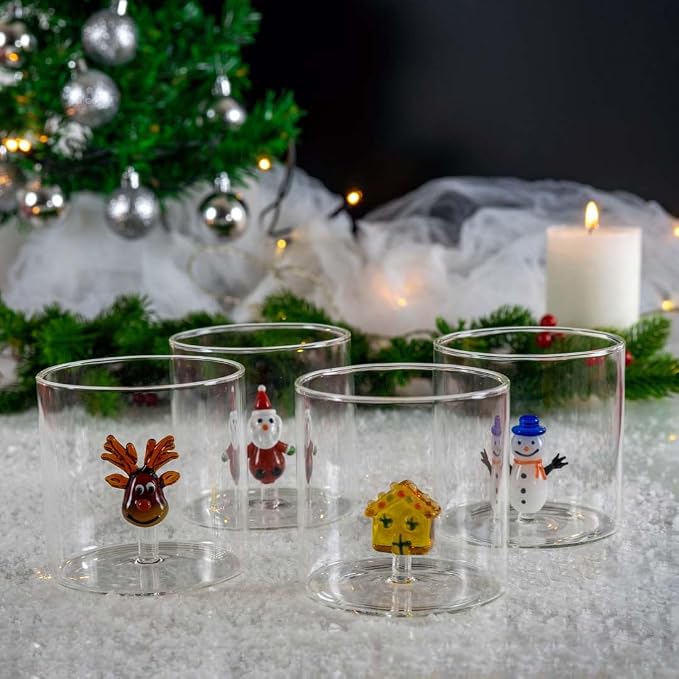 Wd Lifestyle - Set 4 Bicchieri in Vetro Borosilicato Natale WD566NAT4