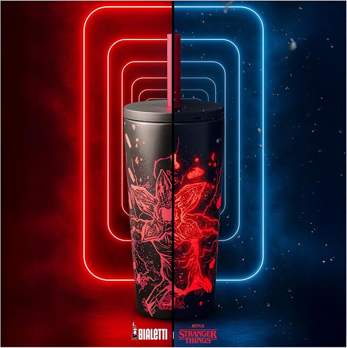 Bialetti - Stranger Things Bicchiere con Cannuccia