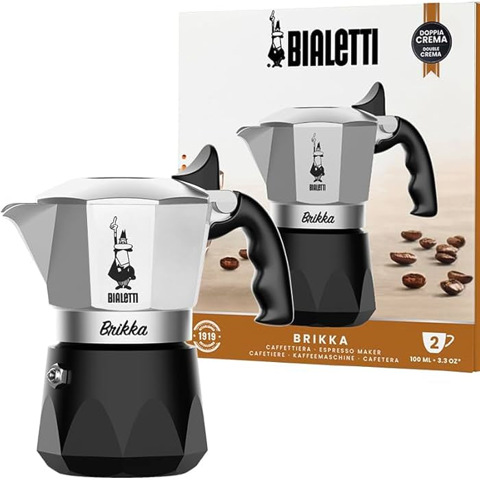 Bialetti - Brikka 2 Tazze con Foro sul Coperchio