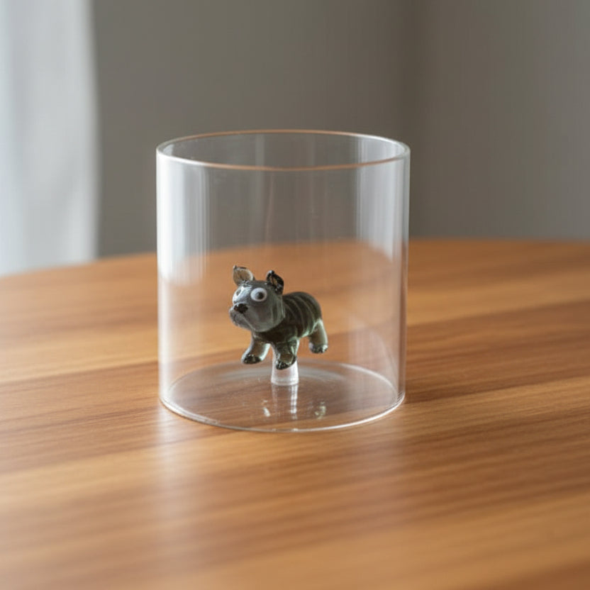 WD Lifestyle - Bicchiere in Vetro Borosilicato Bulldog