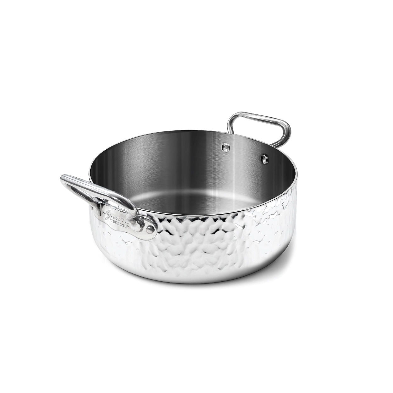 Agnelli - Casseruola Bassa Alu-inox 3ply Martellato ALUM106M28