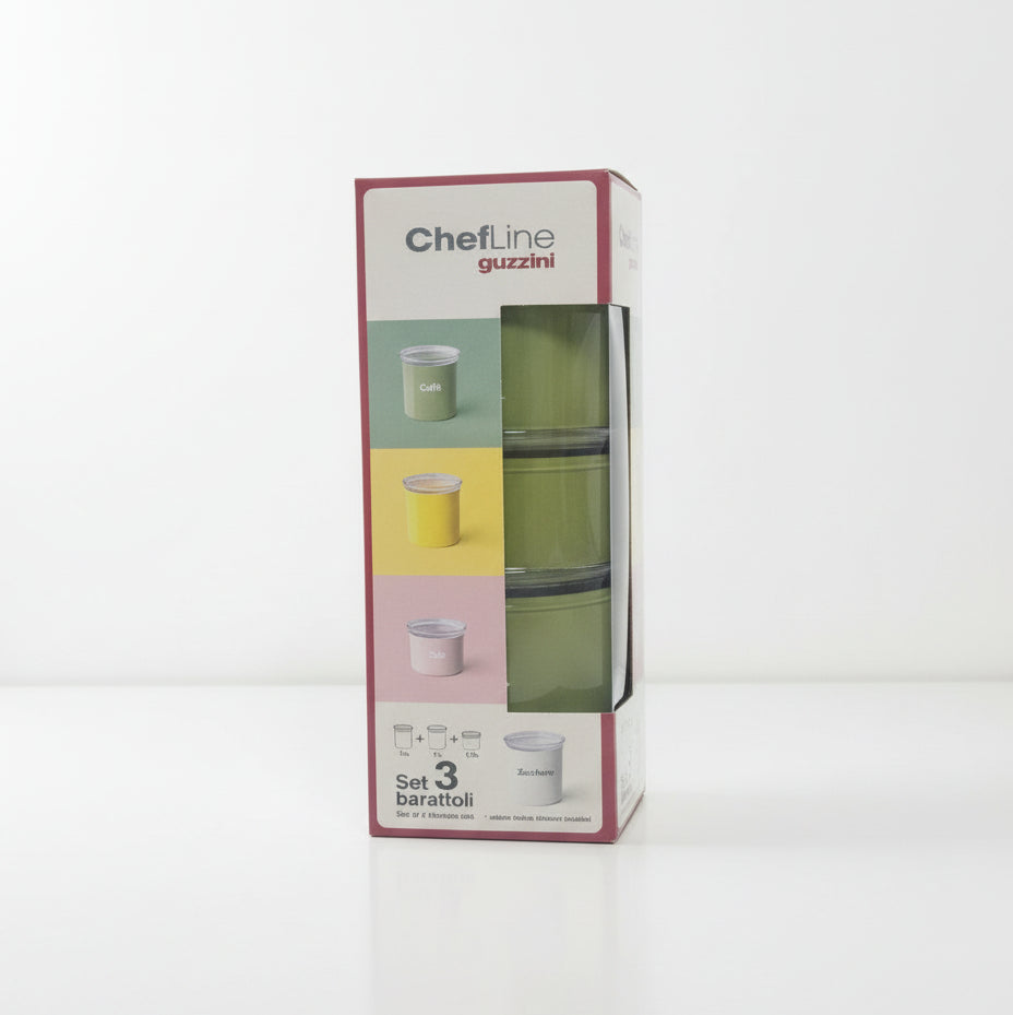 Guzzini - Chef Line Set 3 Barattoli Ermetici Verde