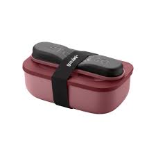 Guzzini - Store&Go Set Lunch Box con Posate da Viaggio Bordeaux